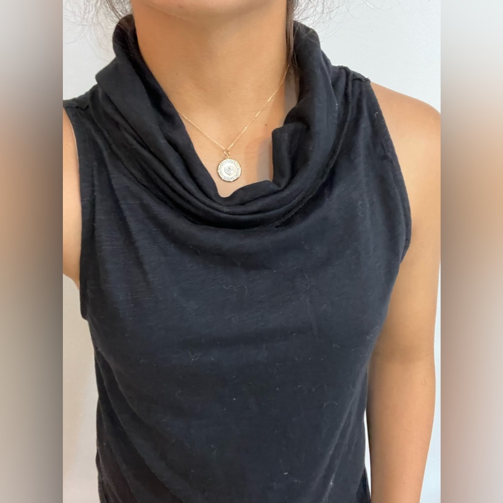 Free People Sleevless black high neck tank size small (new without tags)